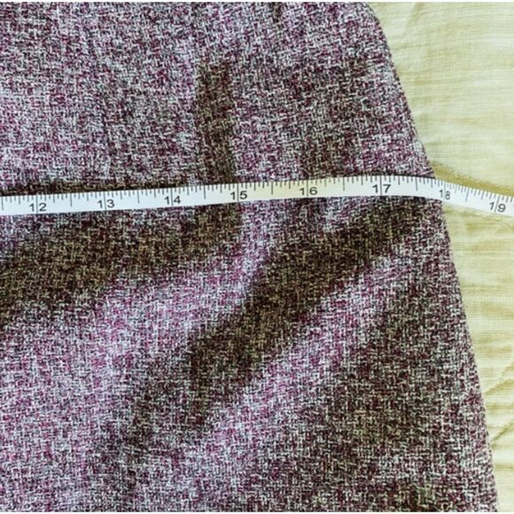 VTG Ann Taylor Purple Tweed Cap Sleeve Sheath Lined Corpcore Officecore Dress 6 - Picture 7 of 10